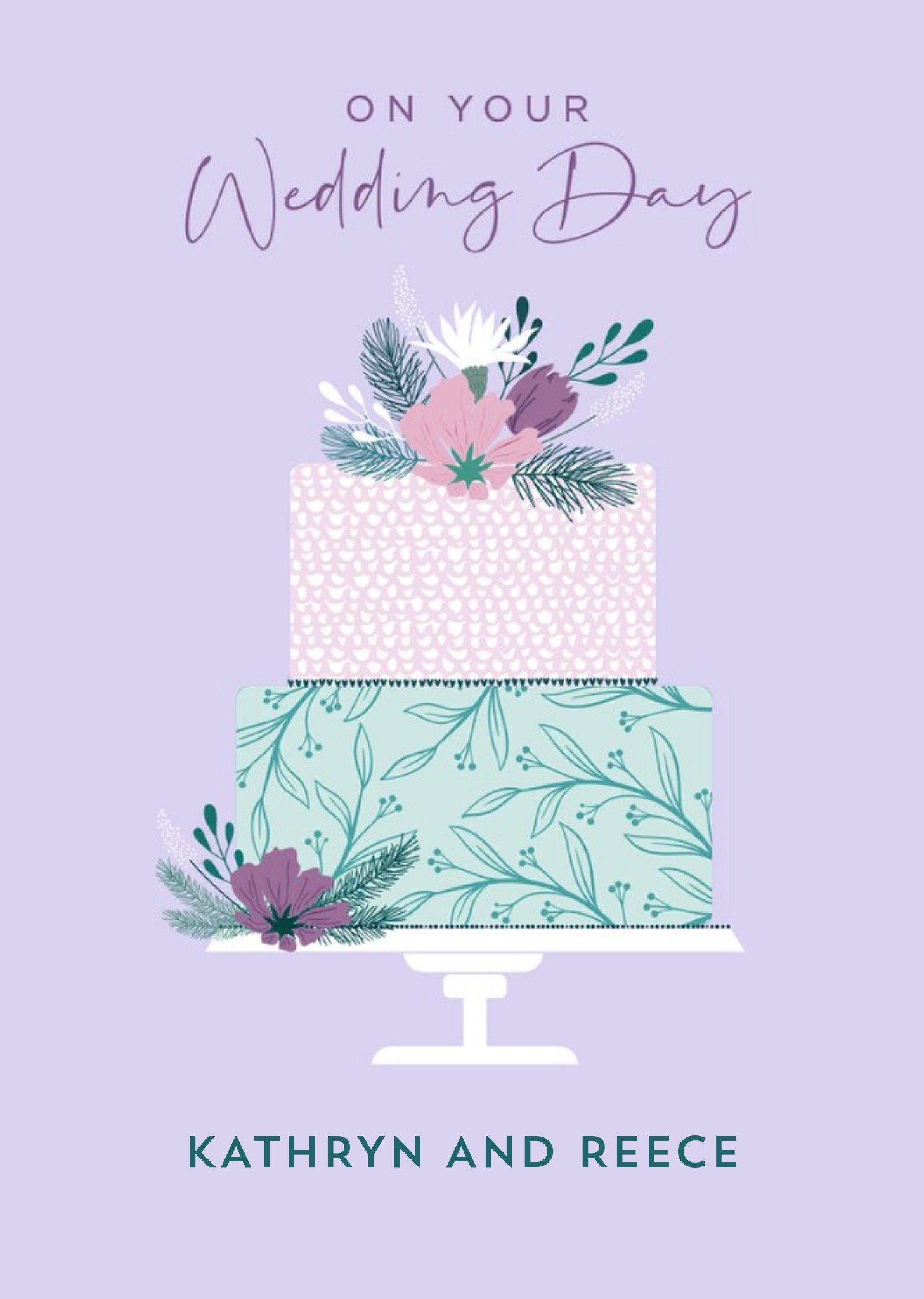 Pretty Illustration Of Wedding Cake Wedding Card