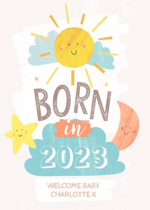 Cute Gender Neutral Born in 2020 New Baby CPostcard