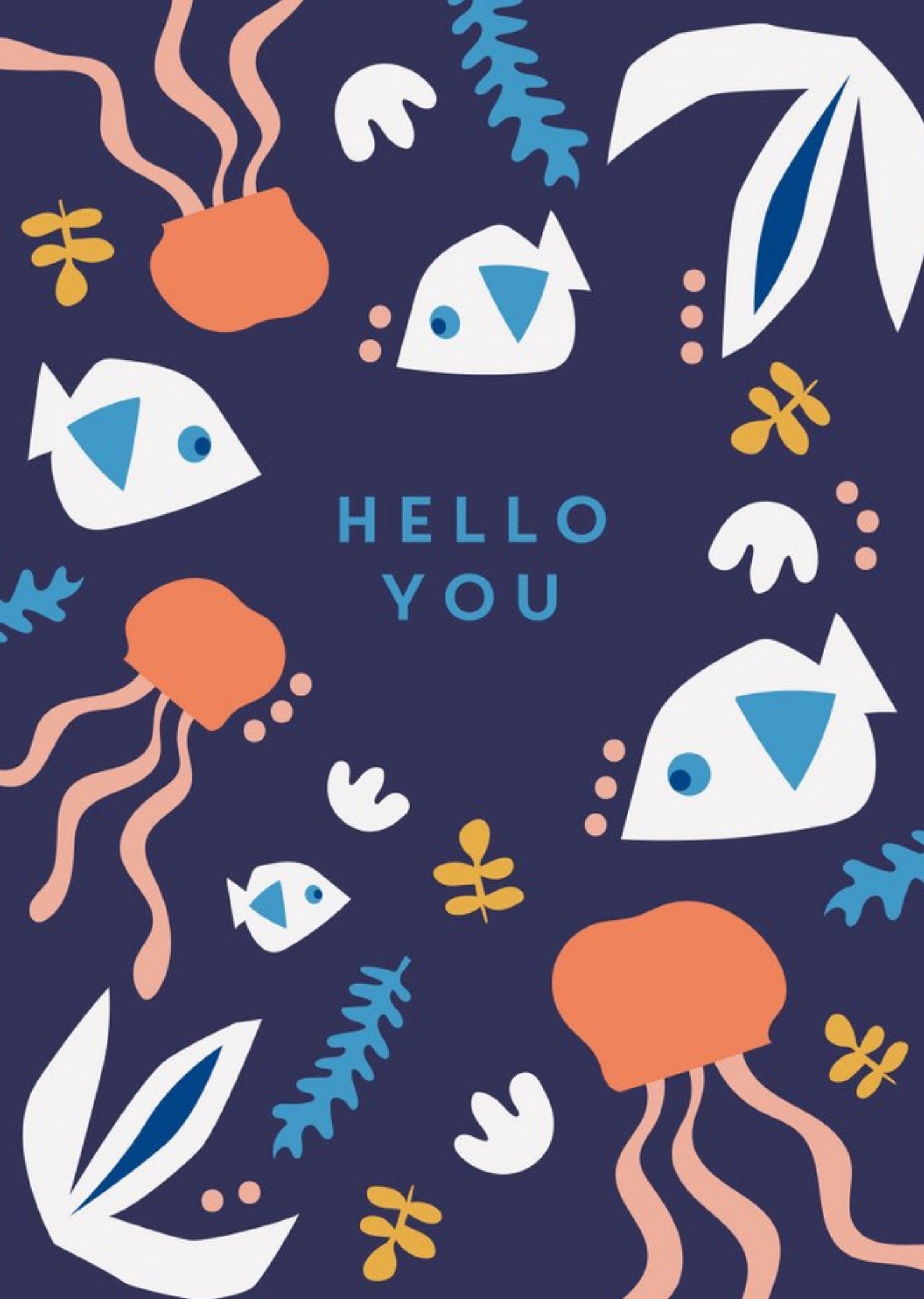 Moonpig Hello You Underwater Card, Large