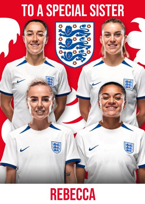 England Lionesses Football To A Special Sister Card