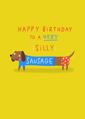 Jess Moorhouse Cute Illustrated Sausage Dog Birthday  Card