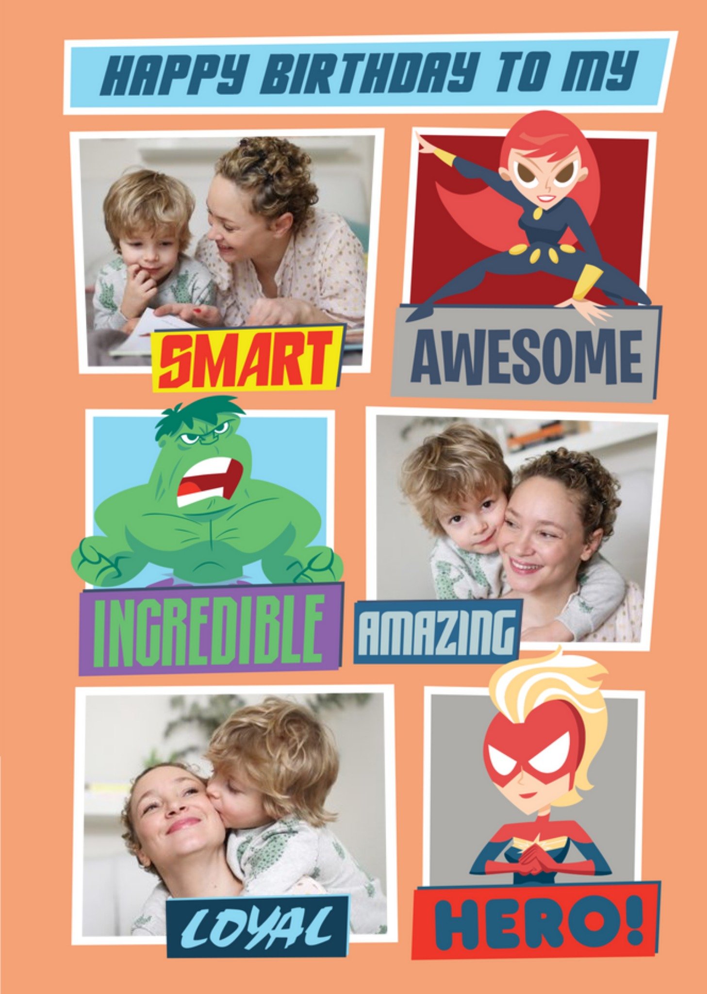 Disney Marvel Comics Superheroes To A Loyal Hero Photo Upload Card, Large