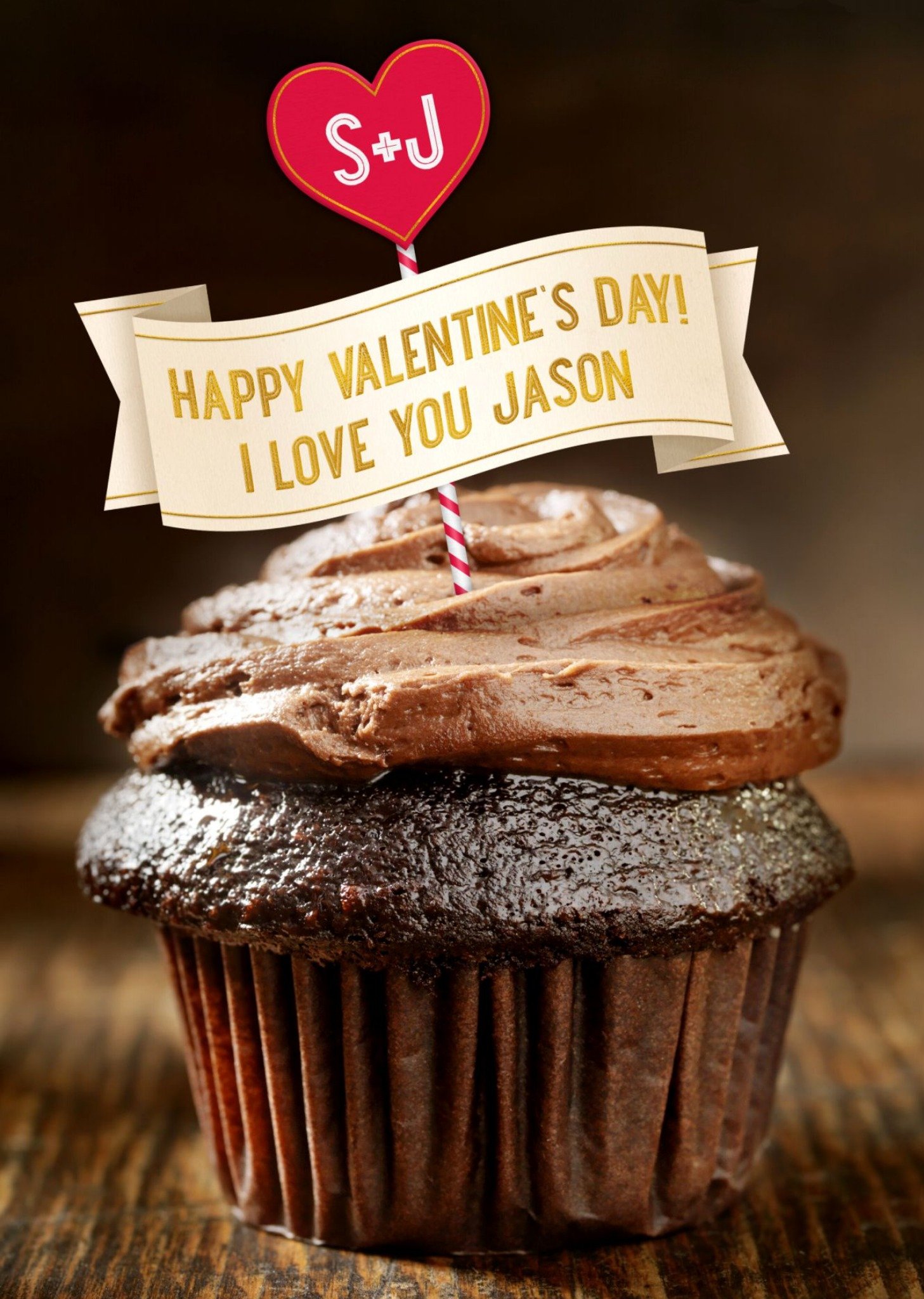 Happy Valentines Day Chocolate Cupcake Card