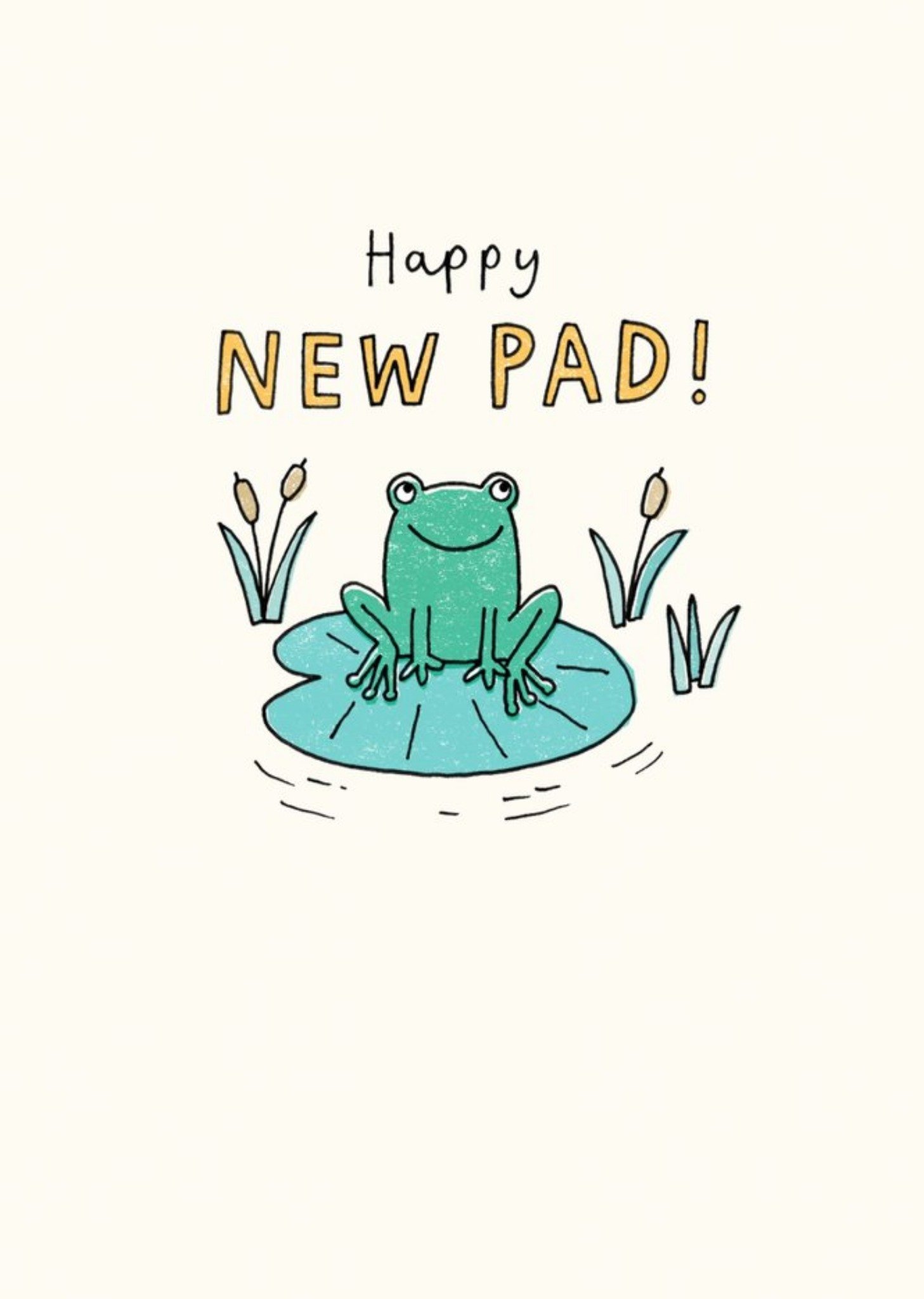 Moonpig Illustrated Frog Happy New Pad Card, Large