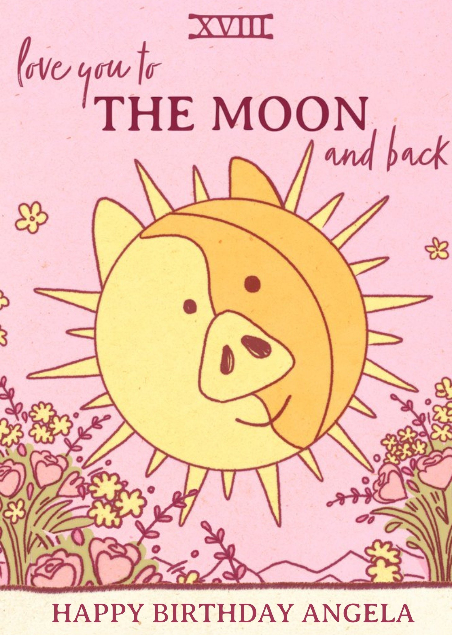 Love You To The Moon And Back Tarot Style Card Ecard