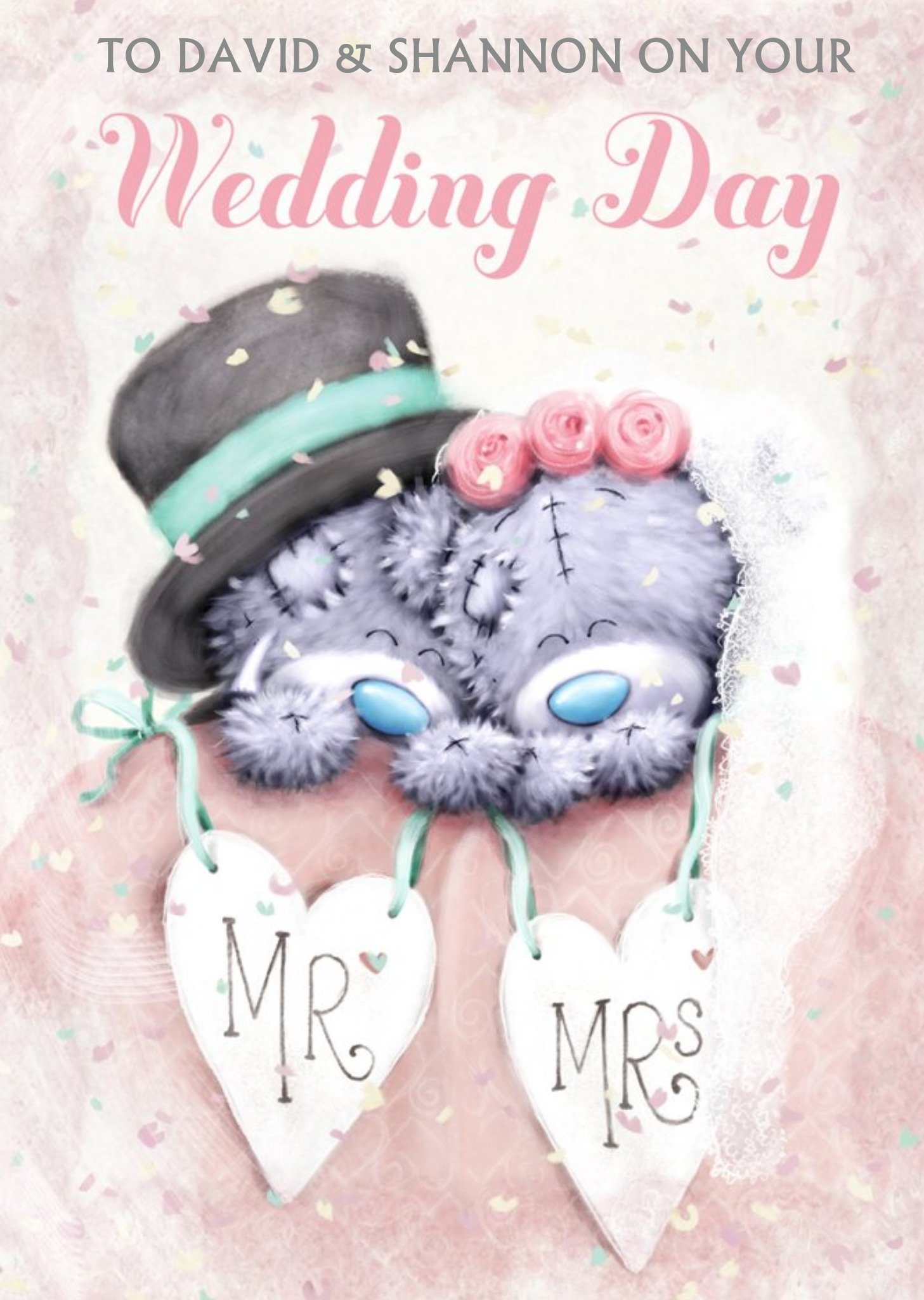 Me To You Tatty Teddy Personalised Wedding Day Card, Large