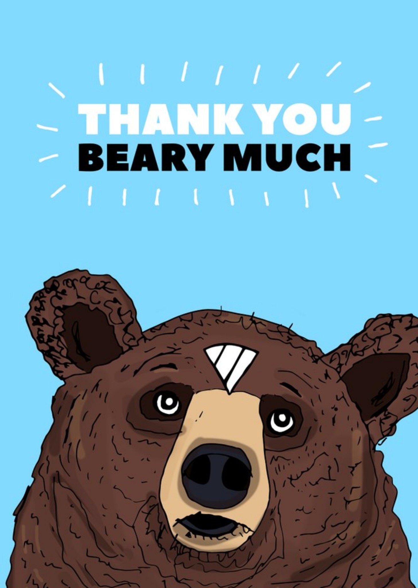 Moonpig Illustration Thank You Beary Much Card, Large
