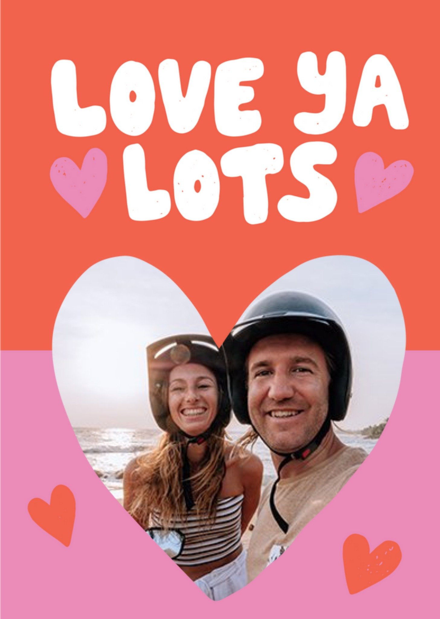 Love Hearts Beck Ng Typographic Valentine's Photo Upload Australia Card, Large
