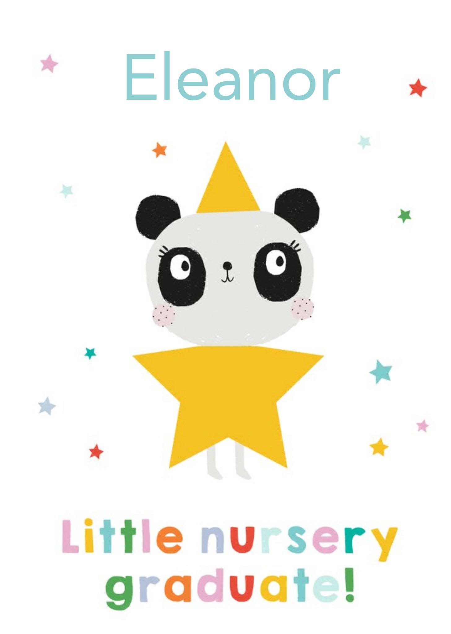 Moonpig Cute Illustrated Panda Nursery Graduate Card, Large