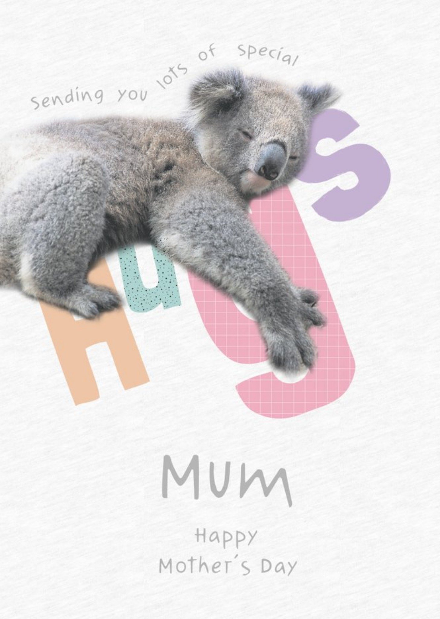 Moonpig Animal Planet Sending You Lots Of Special Hugs Koala Mother's Day Card Ecard
