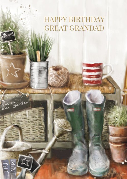 Garden Hut Personalised Great Grandad Birthday Card