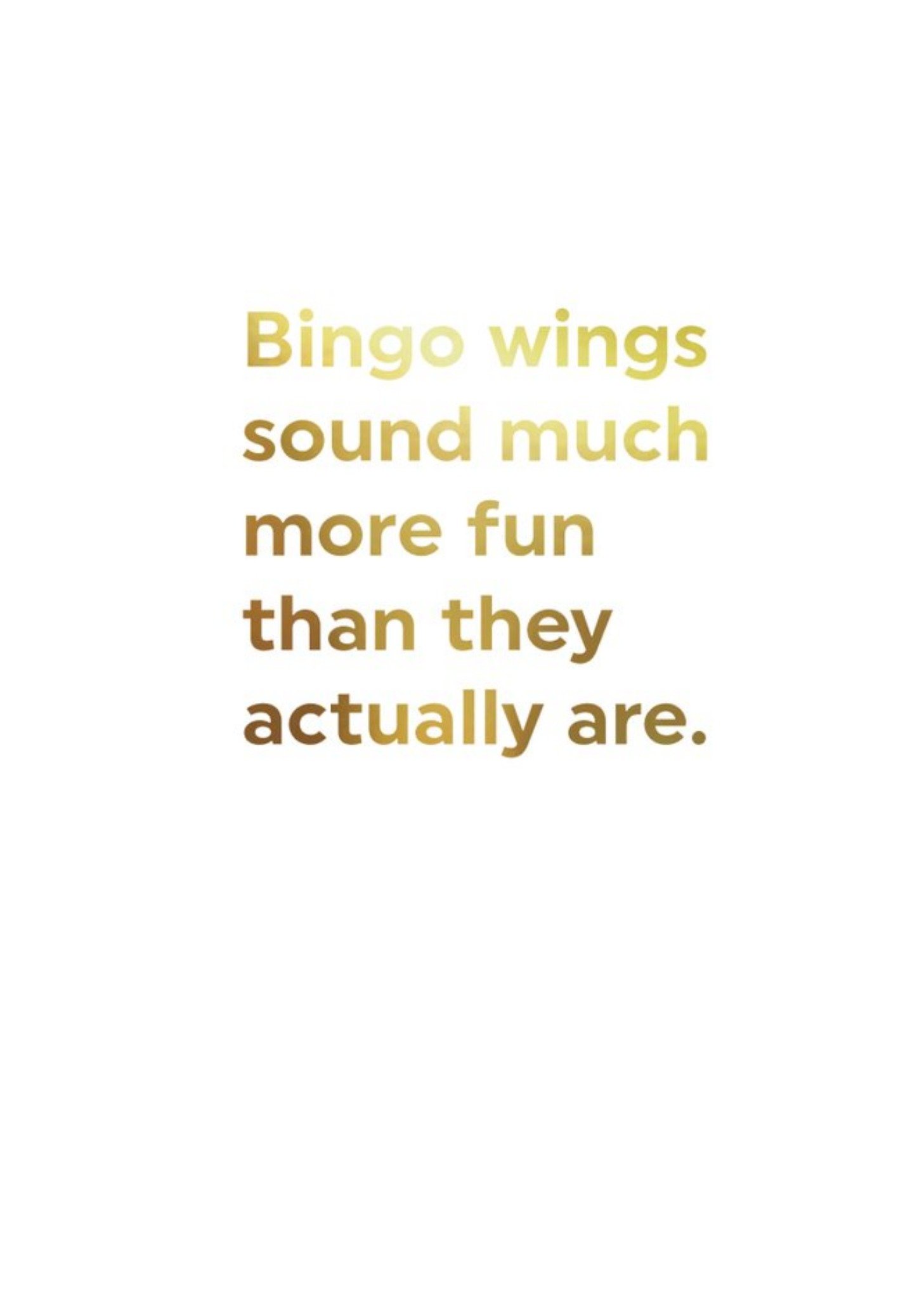 Brainbox Candy Gold Funny Bingo Wings Birthday Card