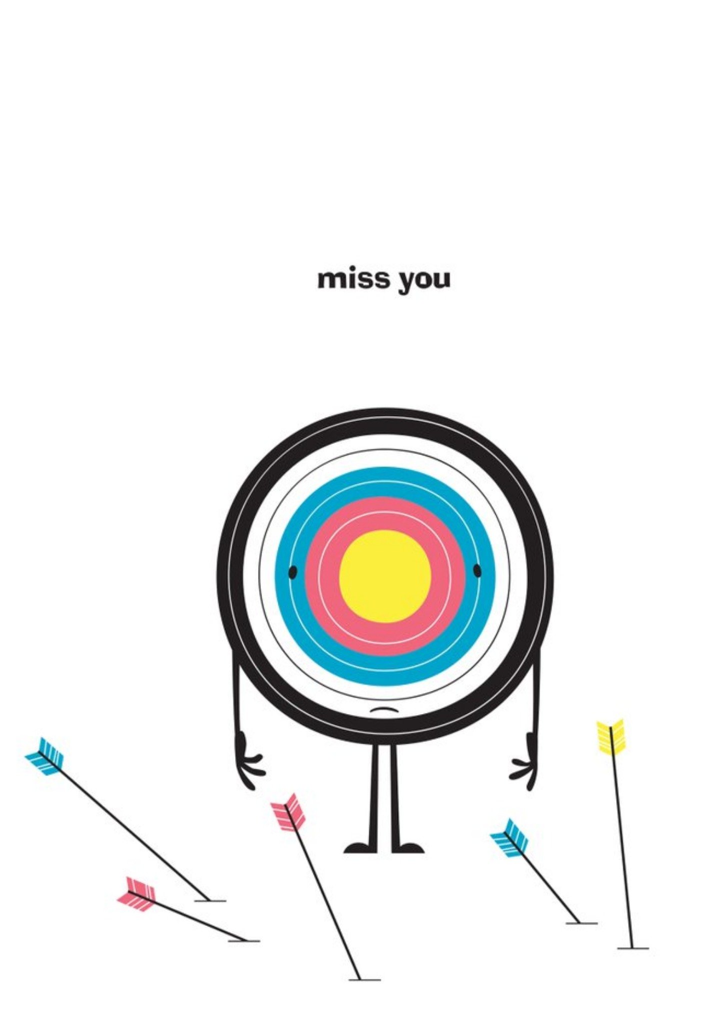 Modern Target Arrows Miss You Card Ecard