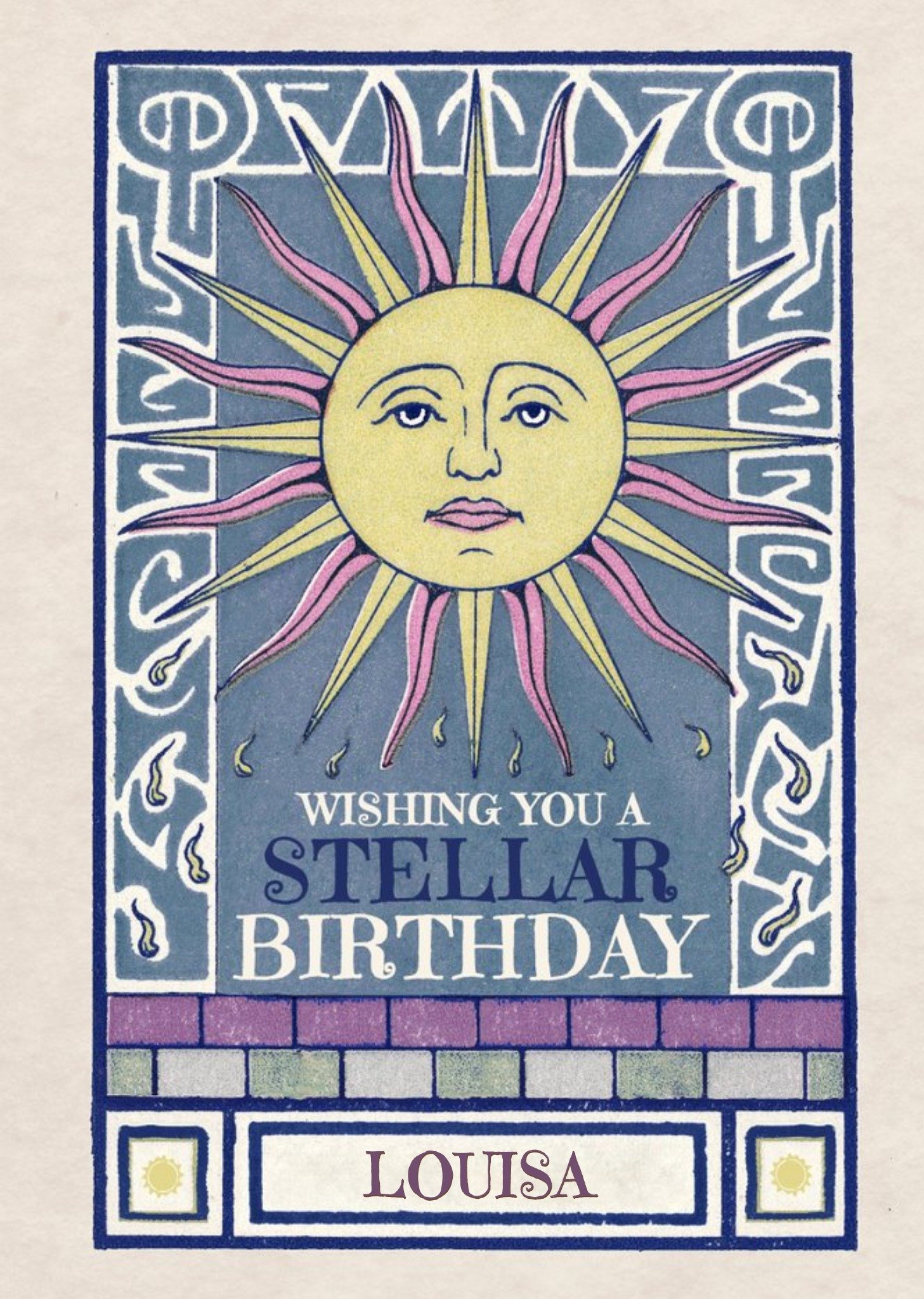 Moonpig Mary Evans Vintage Illustrated Astrological Tarot Wishing You A Stellar Birthday Card Ecard
