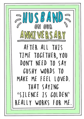 Go La La Humour Husband Border Funny Anniversary Card