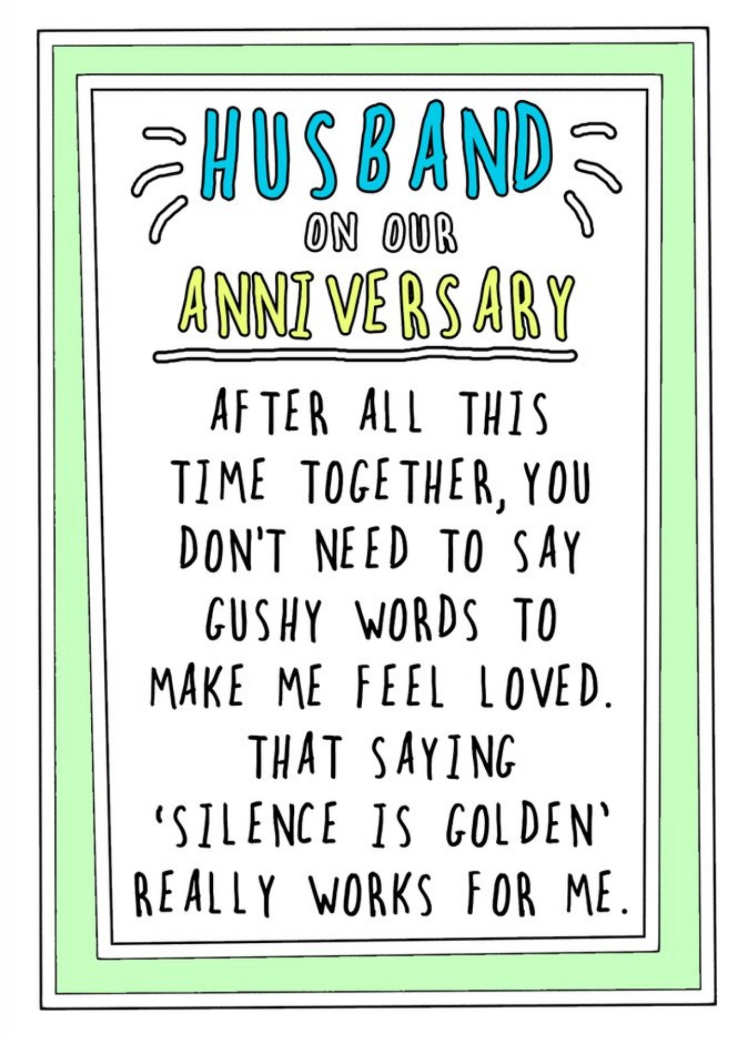 Go La La Humour Husband Border Funny Anniversary Card