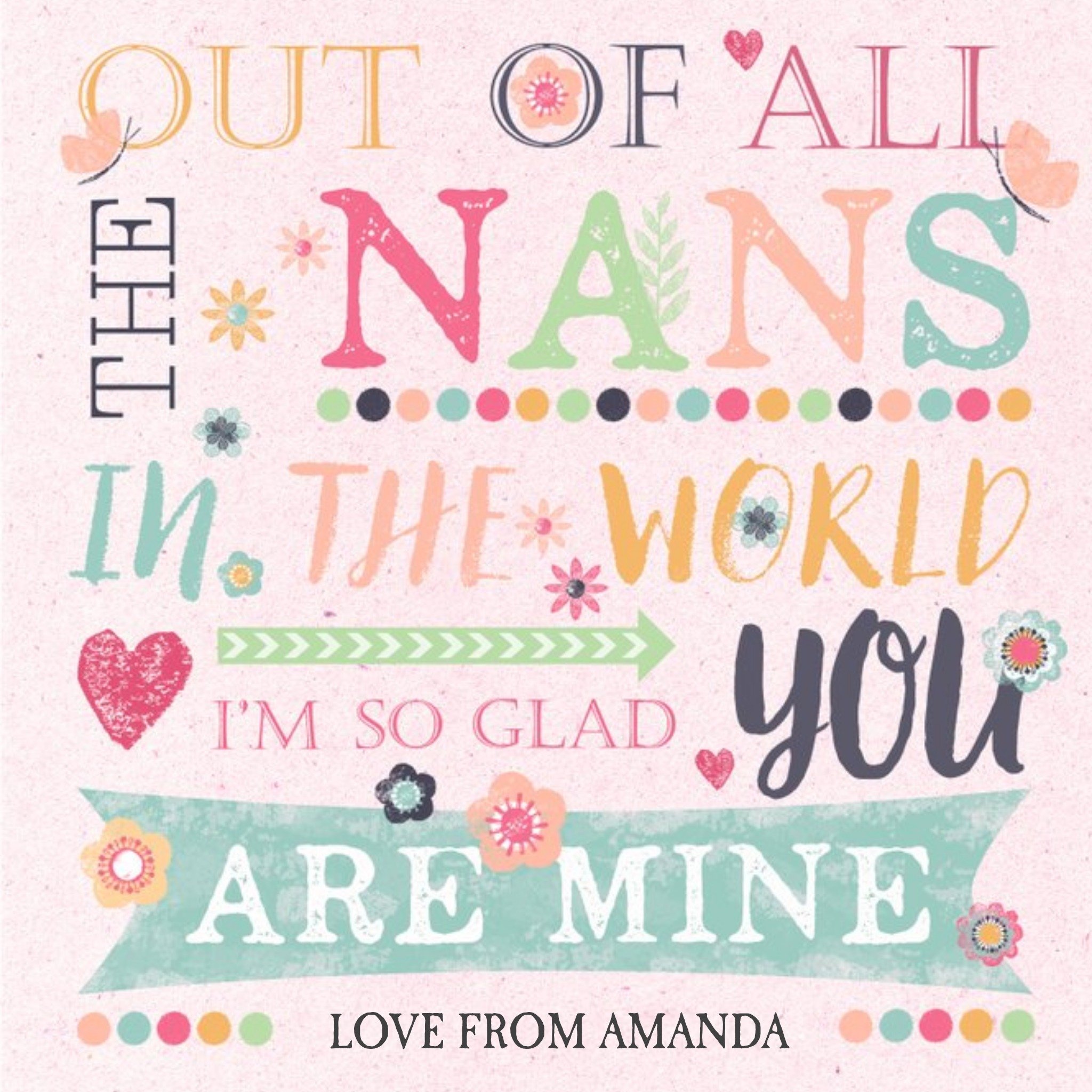 Moonpig Best Nan In The World Personalised Mother's Day Card, Large