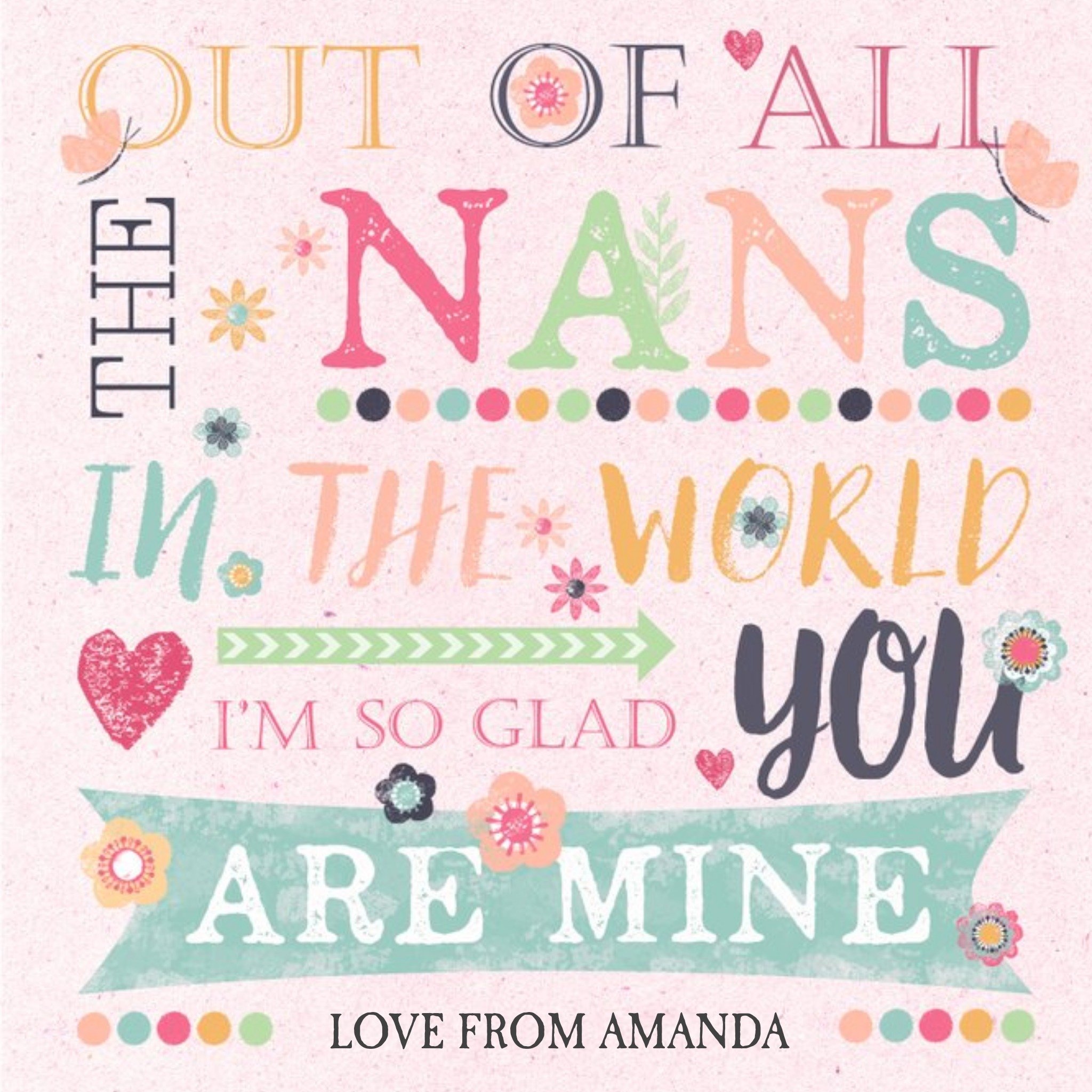 Best Nan In The World Personalised Mother's Day Card, Square