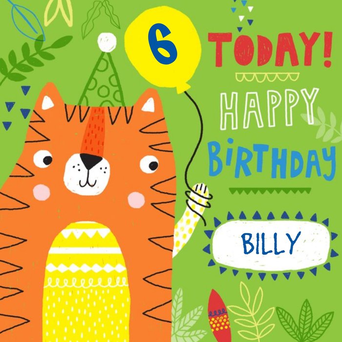Baby Tiger Happy Birthday Kids Card