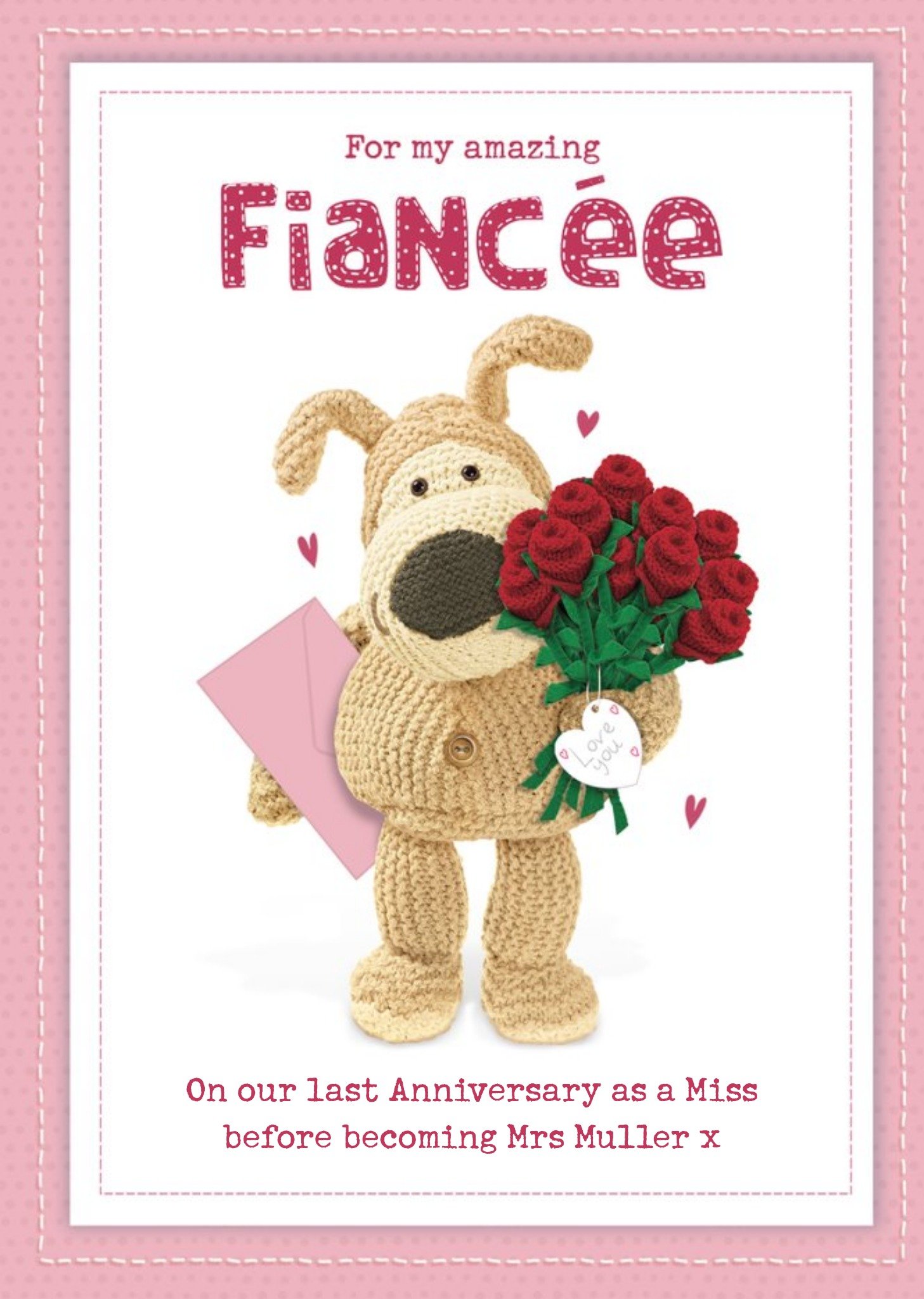 Boofle Cute Sentimental Fiancee Last Single Anniversary Card Wife To Be Future Mrs