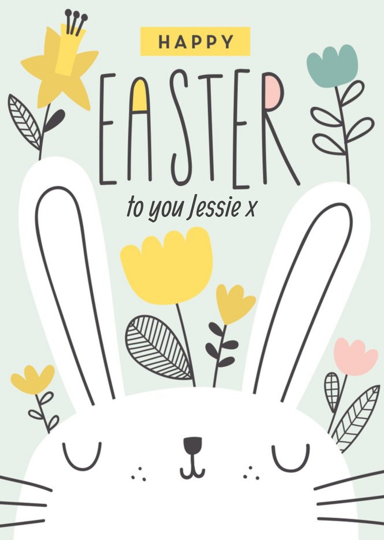 Moonpig Happy Easter Card - Bunny - Rabbit, Large