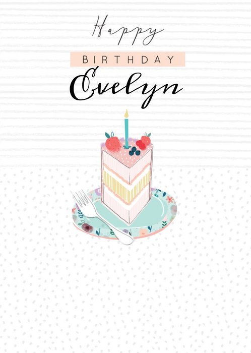 Illustrated Slice of Cake Birthday Card