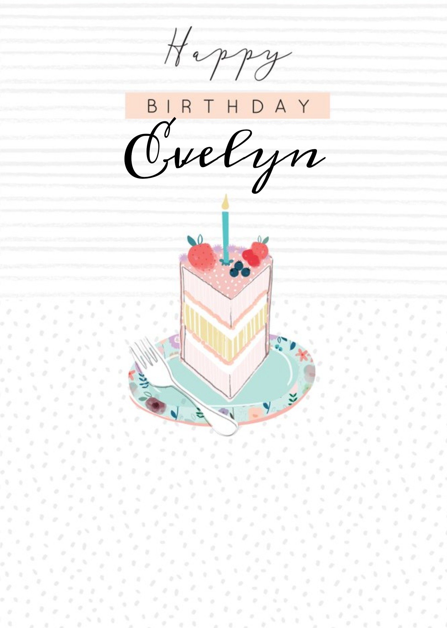 Illustrated Slice Of Cake Birthday Card Ecard