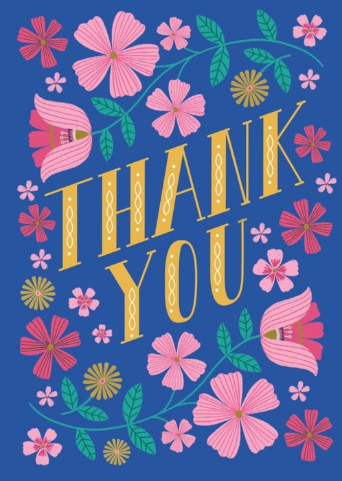 Thank You Colourful Floral Card | Moonpig