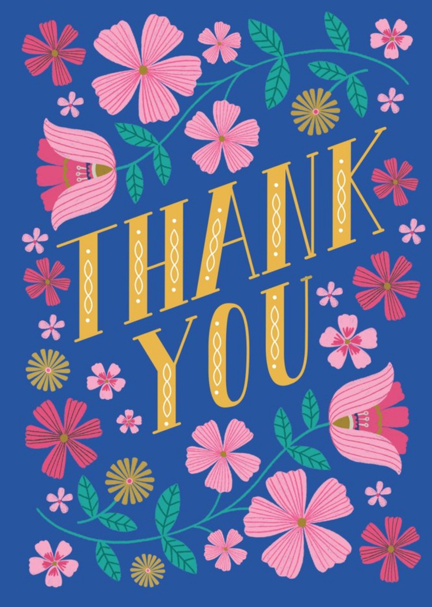 Moonpig Thank You Colourful Floral Card, Large