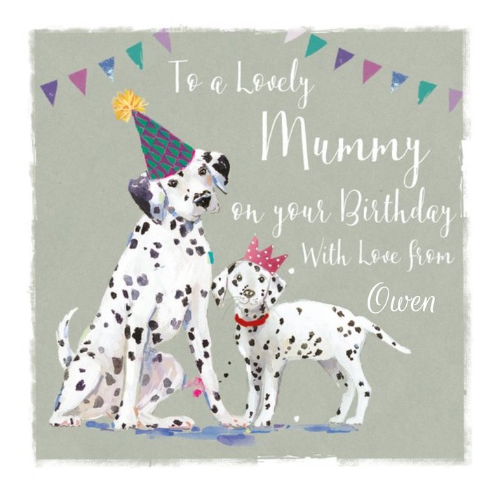 Birthday Card - Mummy - Lovely Mummy - Dogs - Dalmations
