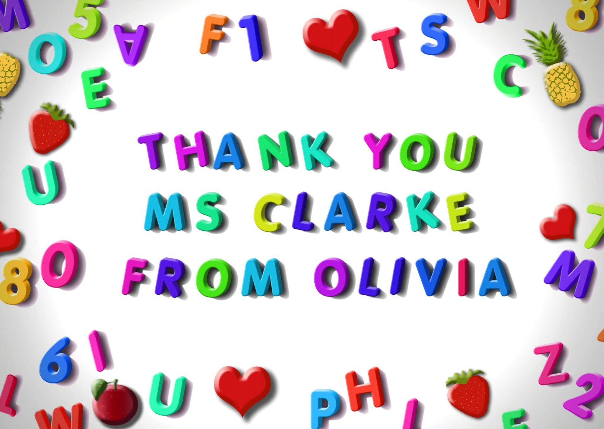 Fridge Magnet Personalised Teacher Thank You Card