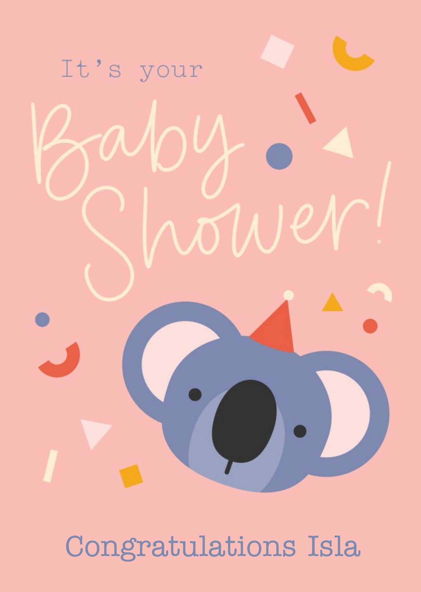 Scatterbrain Illustrated Koala Customisable Baby Shower Card Ecard