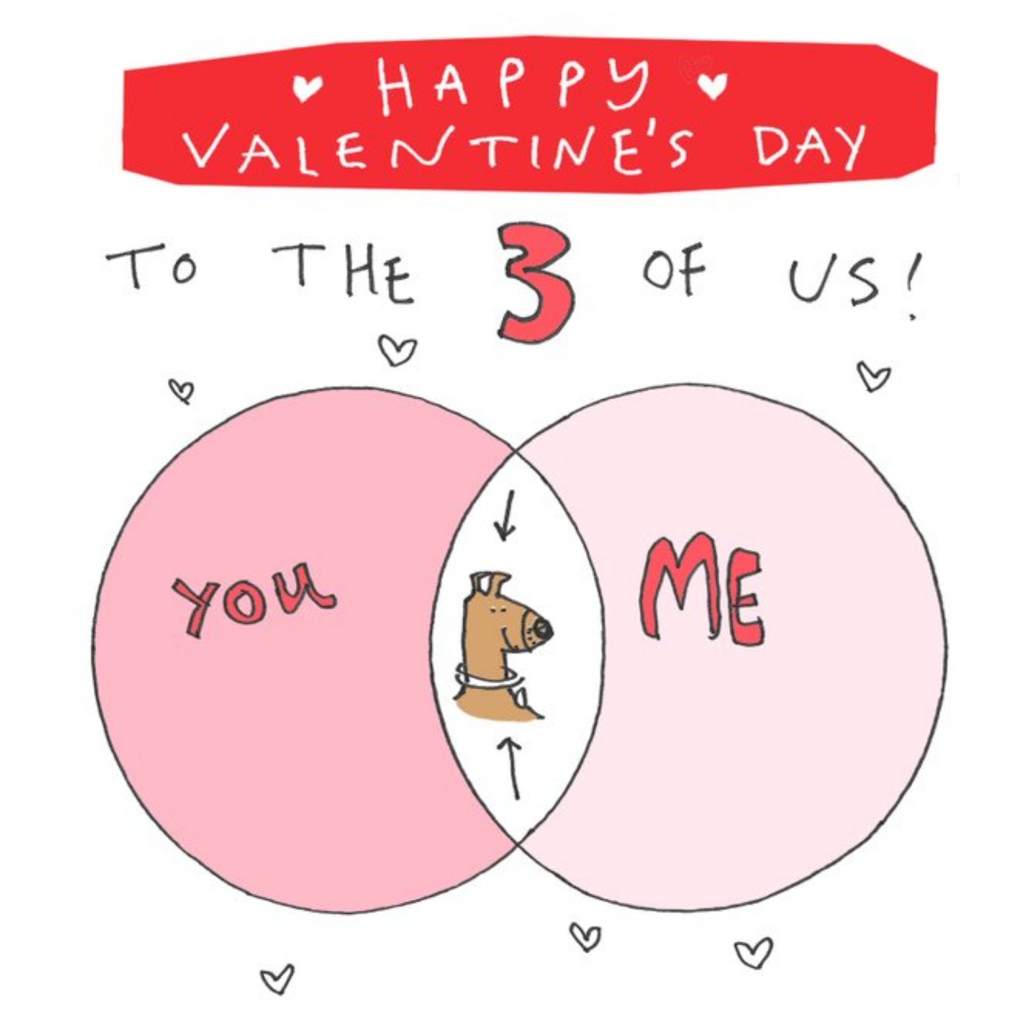 Moonpig Felt Studios Funny Illustrated Cute Dog Valentine's Card, Square