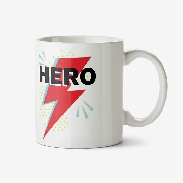 Typographic Hero Lightning Bolt Personalised Mug