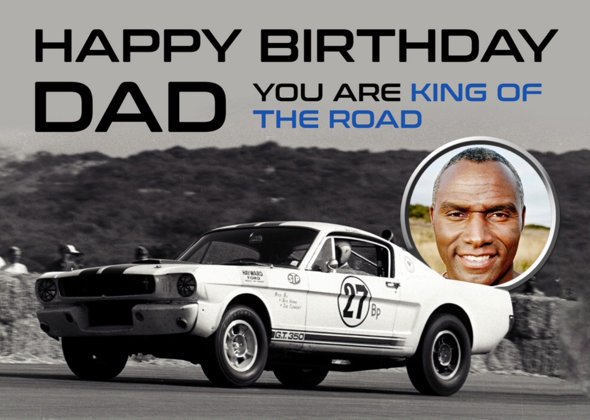 Moonpig Shelby Dad King Of The Road Photo Upload Birthday Card, Large