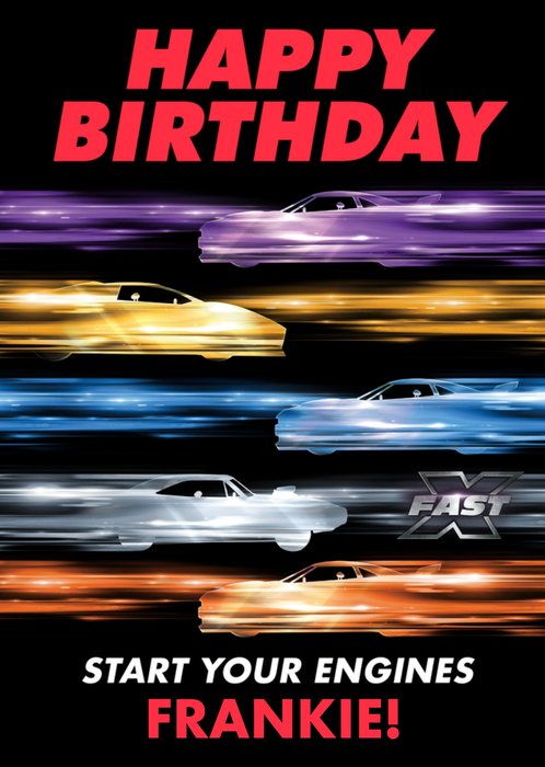 Fast and Furious Start Your Engines Birthday Card