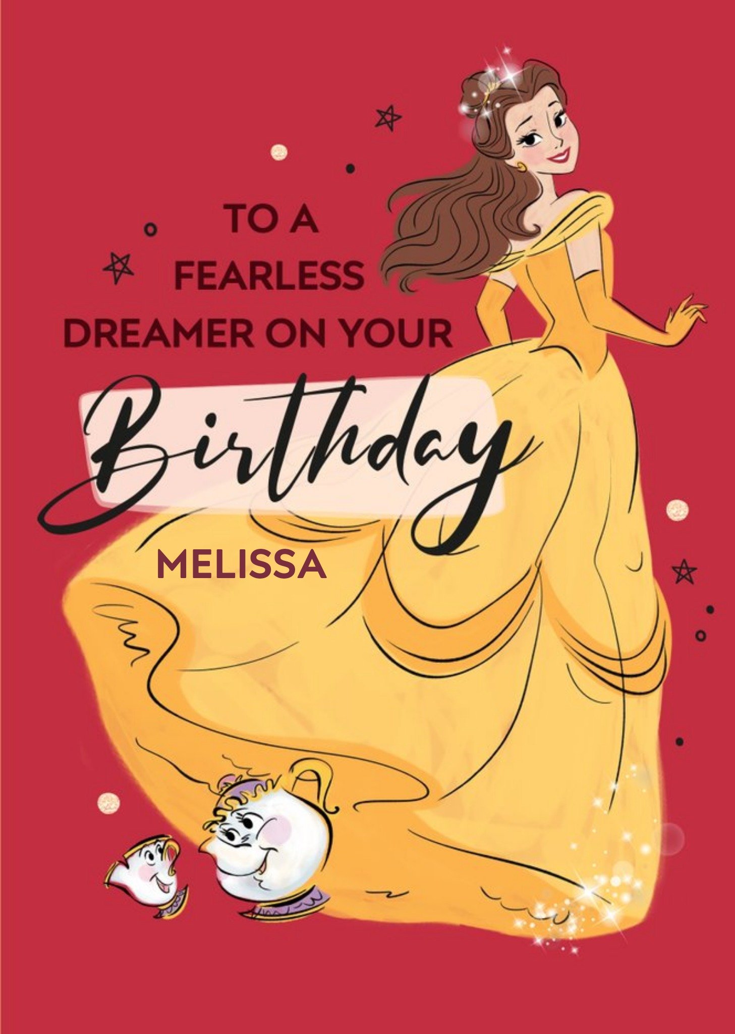 Disney Princesses Disney Princess Belle Fearless Dreamer Birthday Card, Large