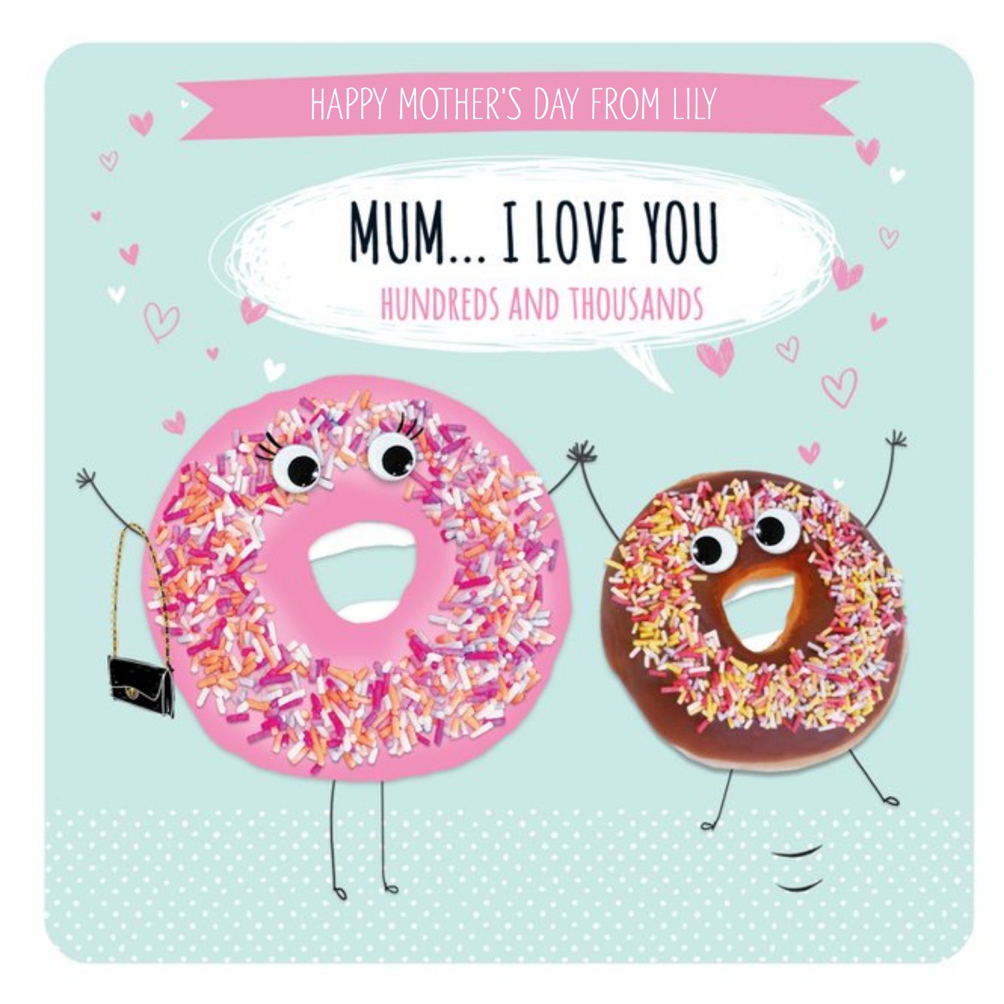 Sprinkled Donuts Mum... I Love You Card, Square