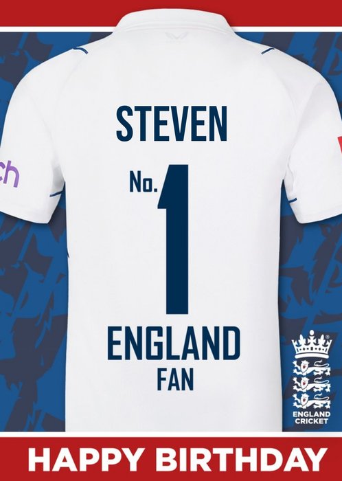 No.1 Fan England Cricket Birthday Card