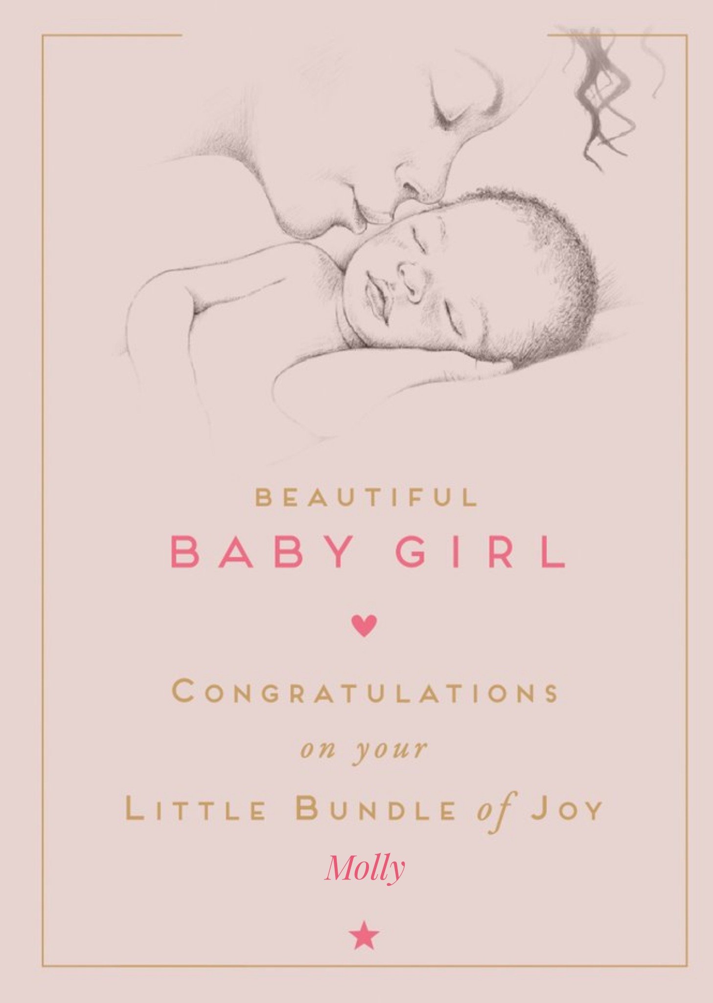 Beautiful Baby Girl New Baby Card Ecard