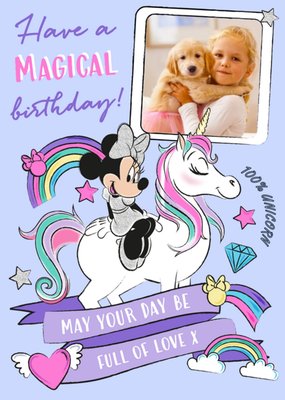 Disney Minnie Mouse Magical Birthday Photo Upload Postcard