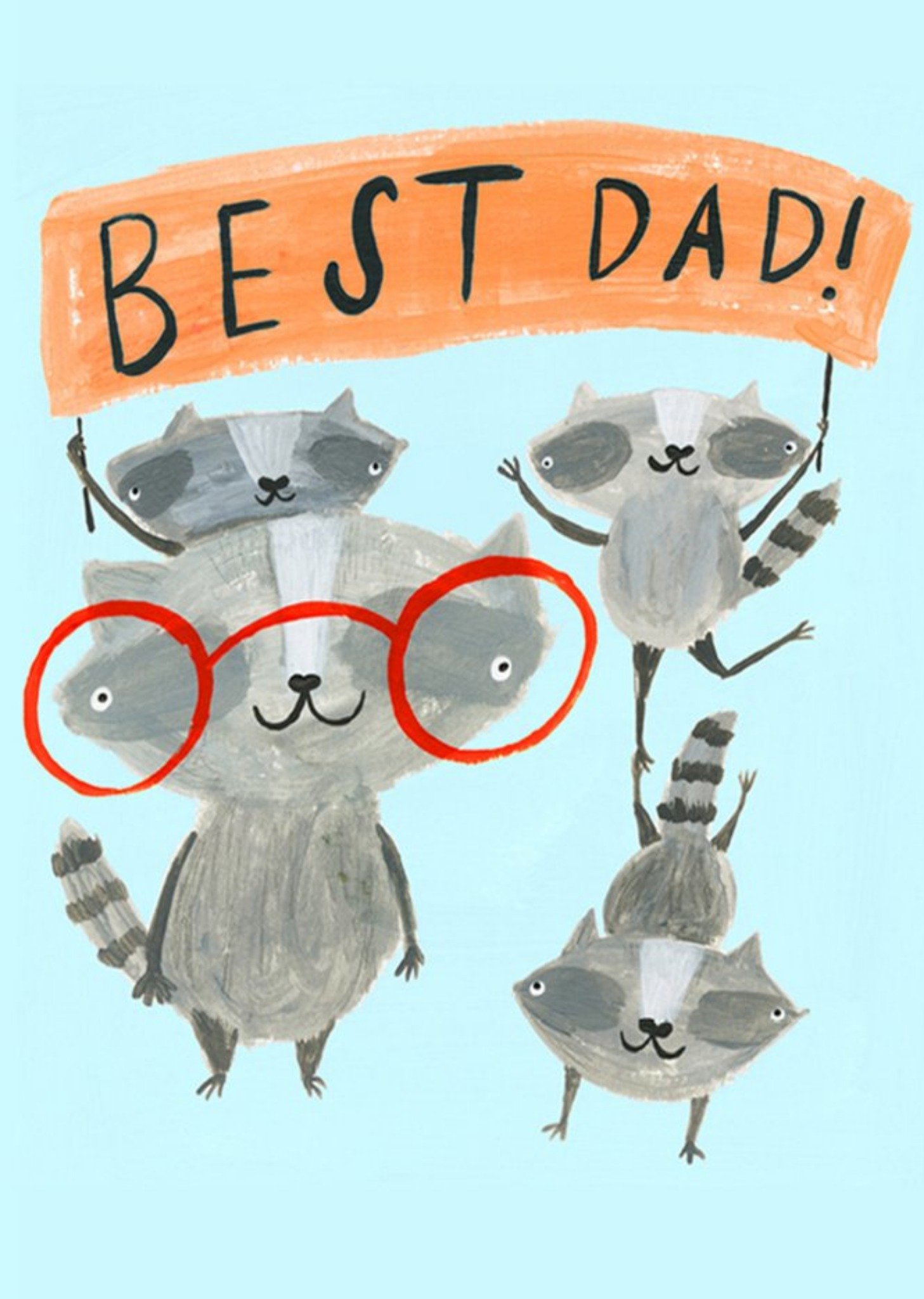 Sooshichacha Cute Illustration Of A Family Of Lemurs Father's Day Card