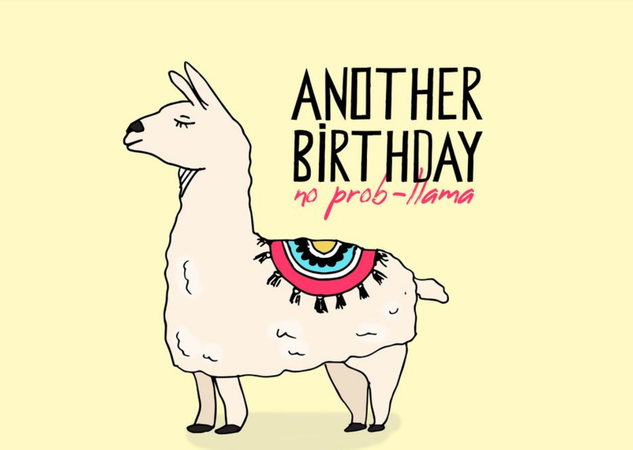 Moonpig Illustration Another Birthday No Prob Llama Card, Large