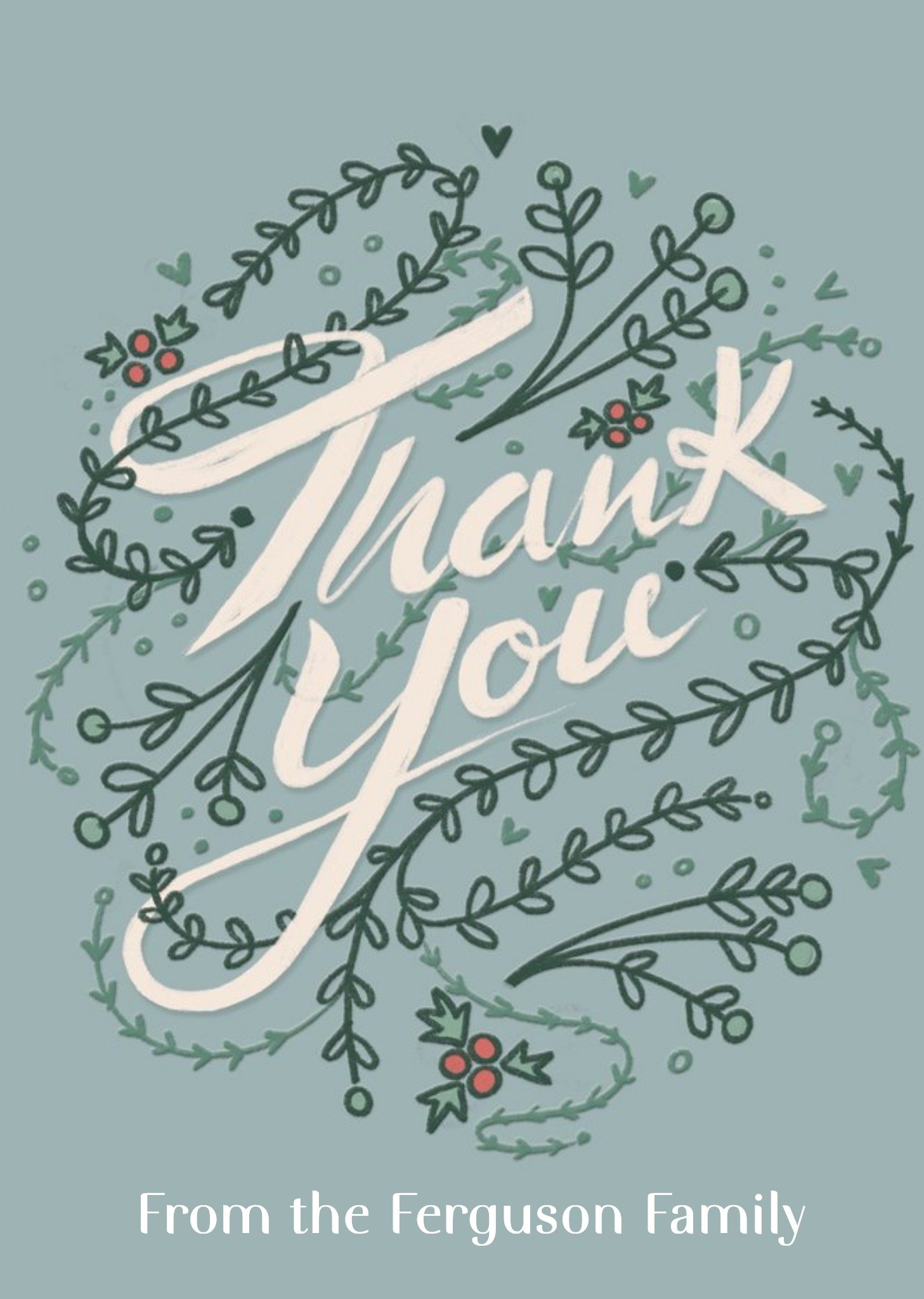 Thank You Foliage Christmas Card Ecard