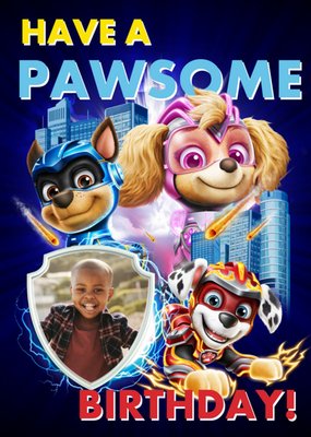 Paw Patrol: The Mighty Movie Photo Upload Birthday Card