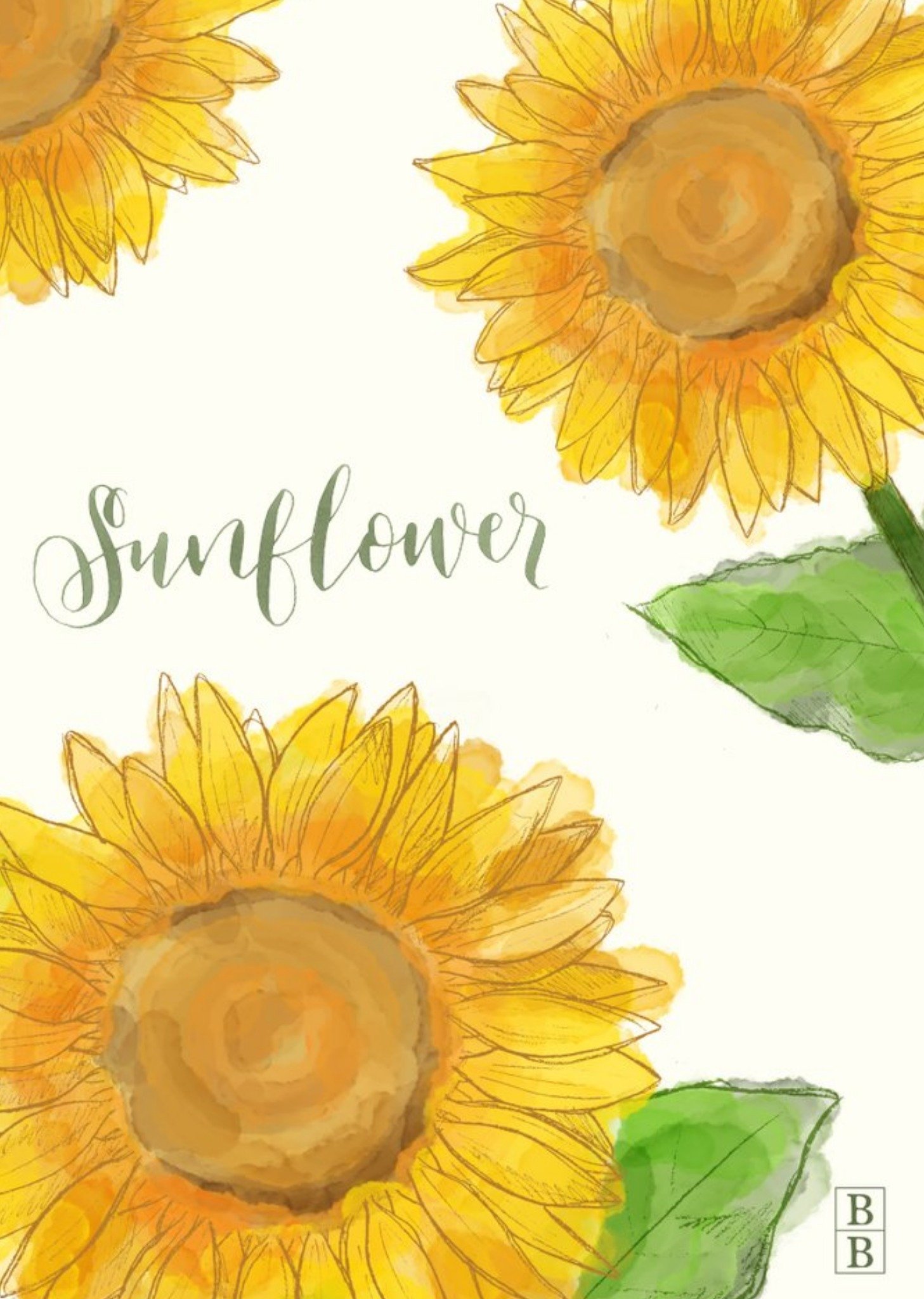Moonpig Golden Yellow Sunflower Flowers Personalised Postcard