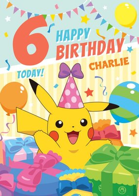Pokemon Pikachu Fun 6 Today Birthday Card
