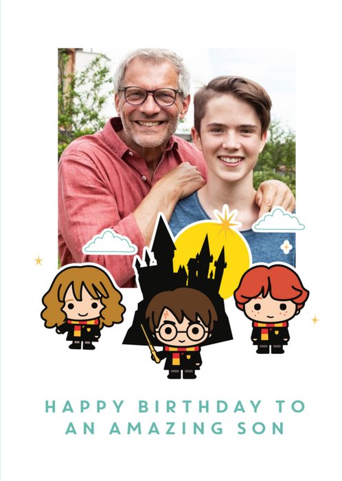 Harry Potter cartoon card - Happy birthday Son photo upload card