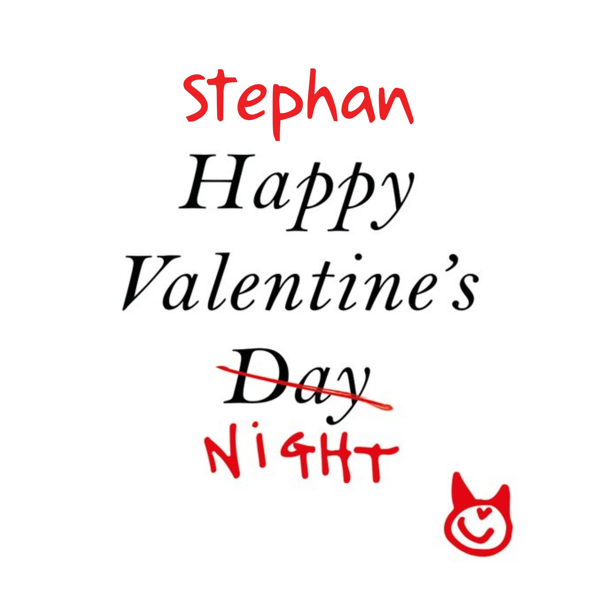 Happy Valentines Night Personalised Card, Square