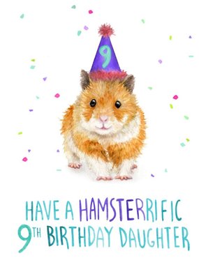 Cute Have A Hamsterrific 9th Birthday Card